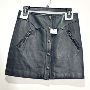 Coach New Leather Button-up Mini Skirt in Women's Size 0